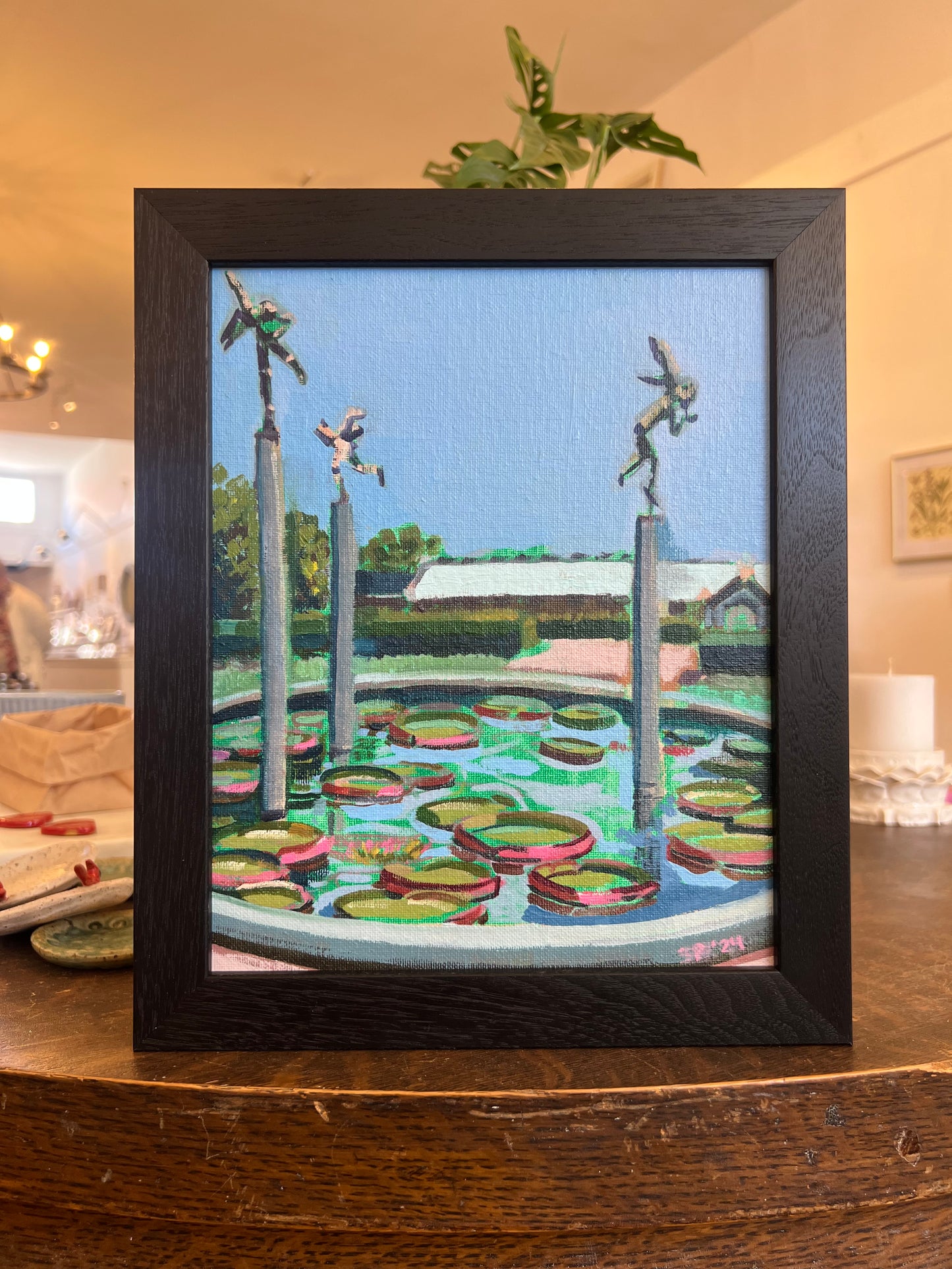 "Lily Pond with Statues" - Original Work