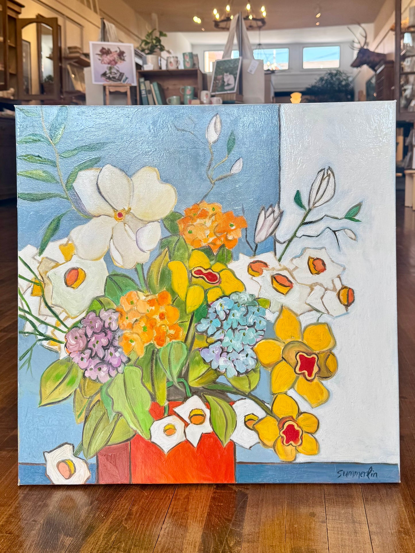 "Daffodils No. 5 Light Blue and White" - Original Work