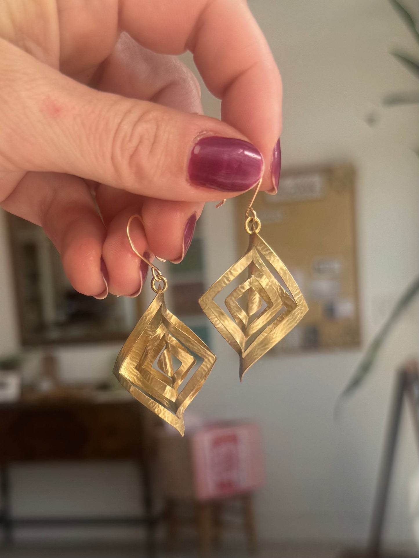 Brass Ornament Earrings
