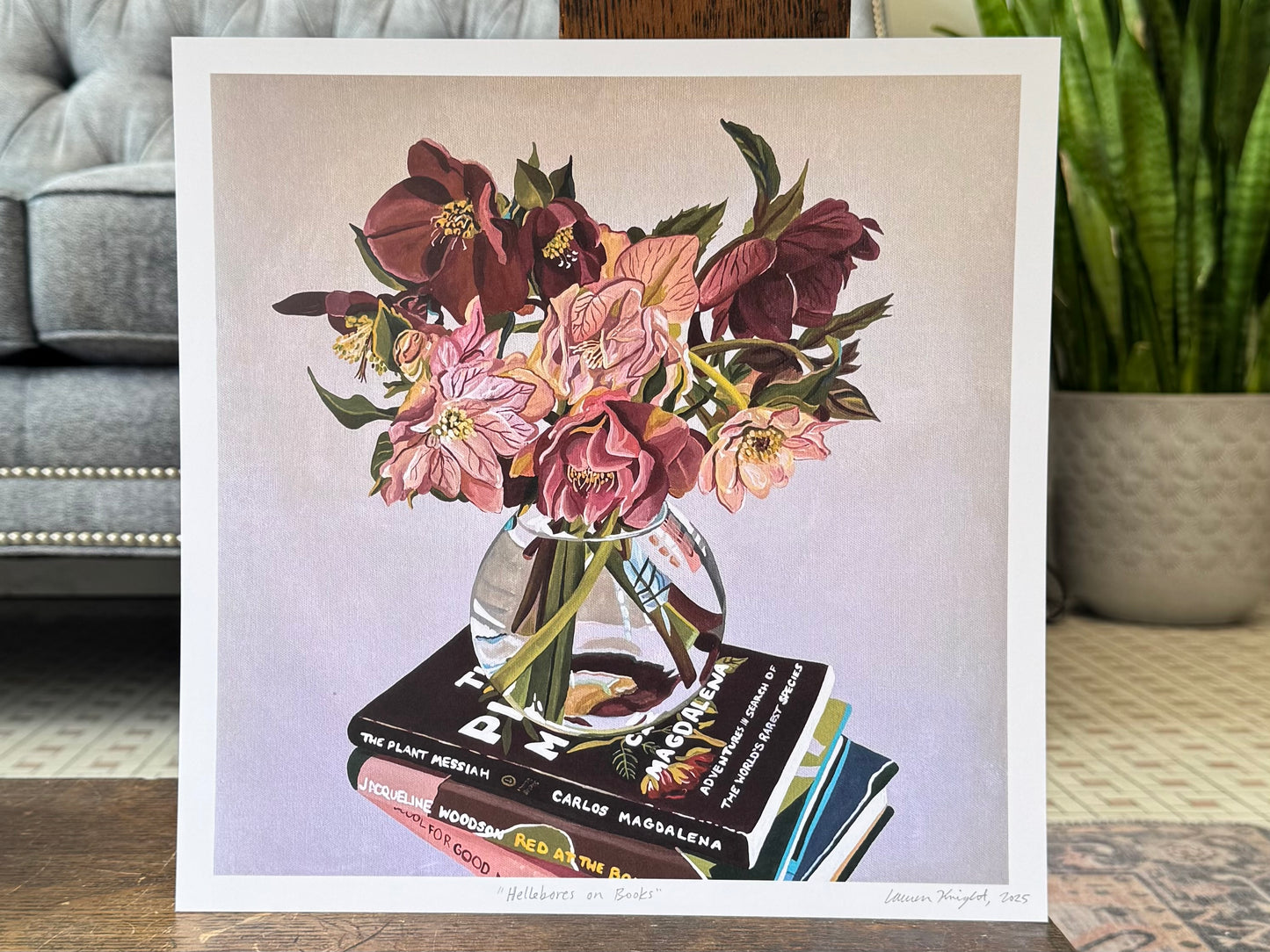 "Hellebores on Books" - Print