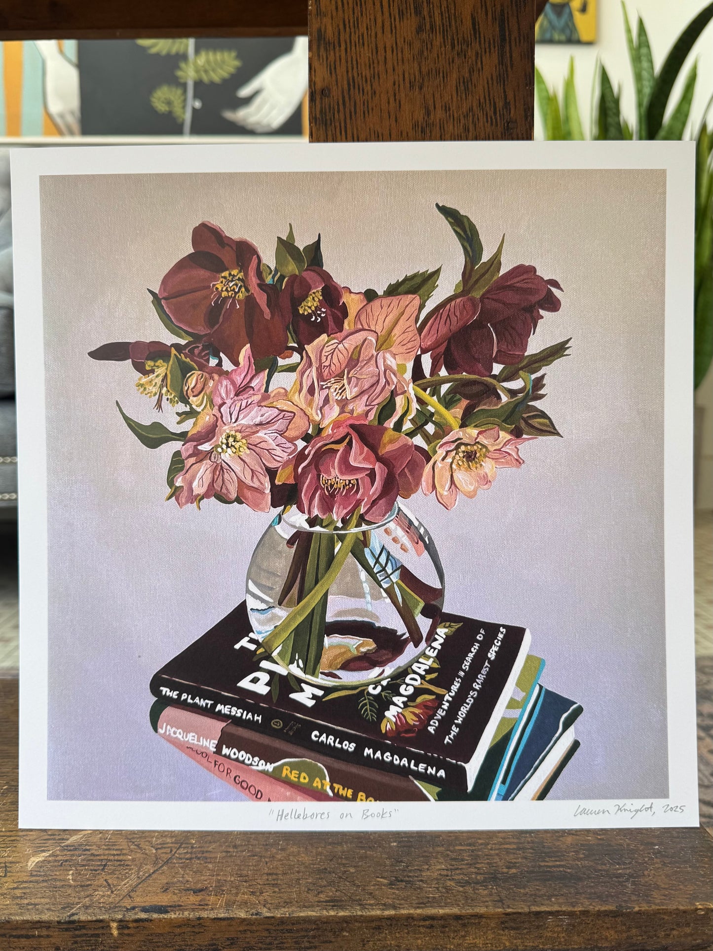 "Hellebores on Books" - Print