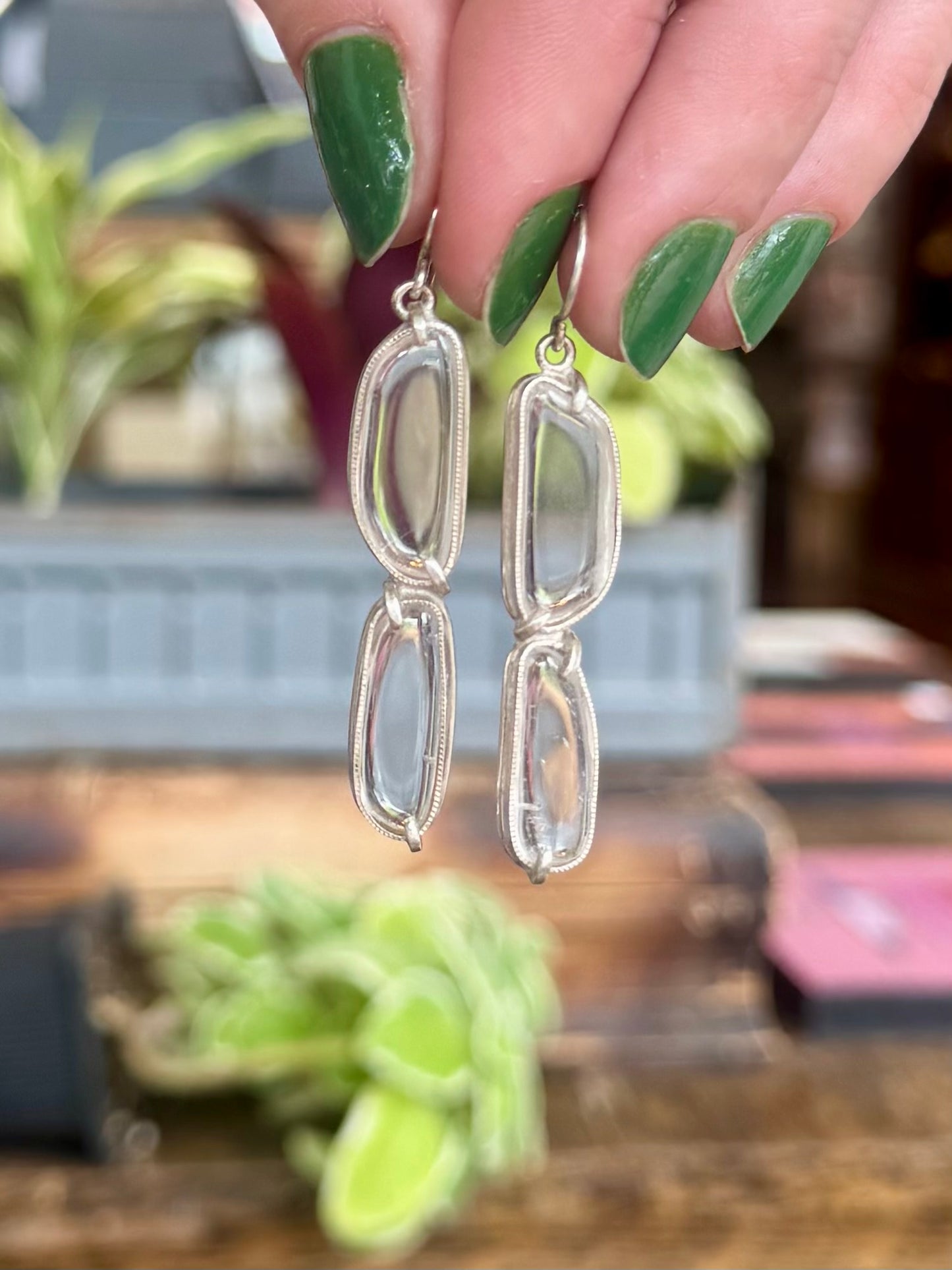Rock Crystal Double Drop Earrings