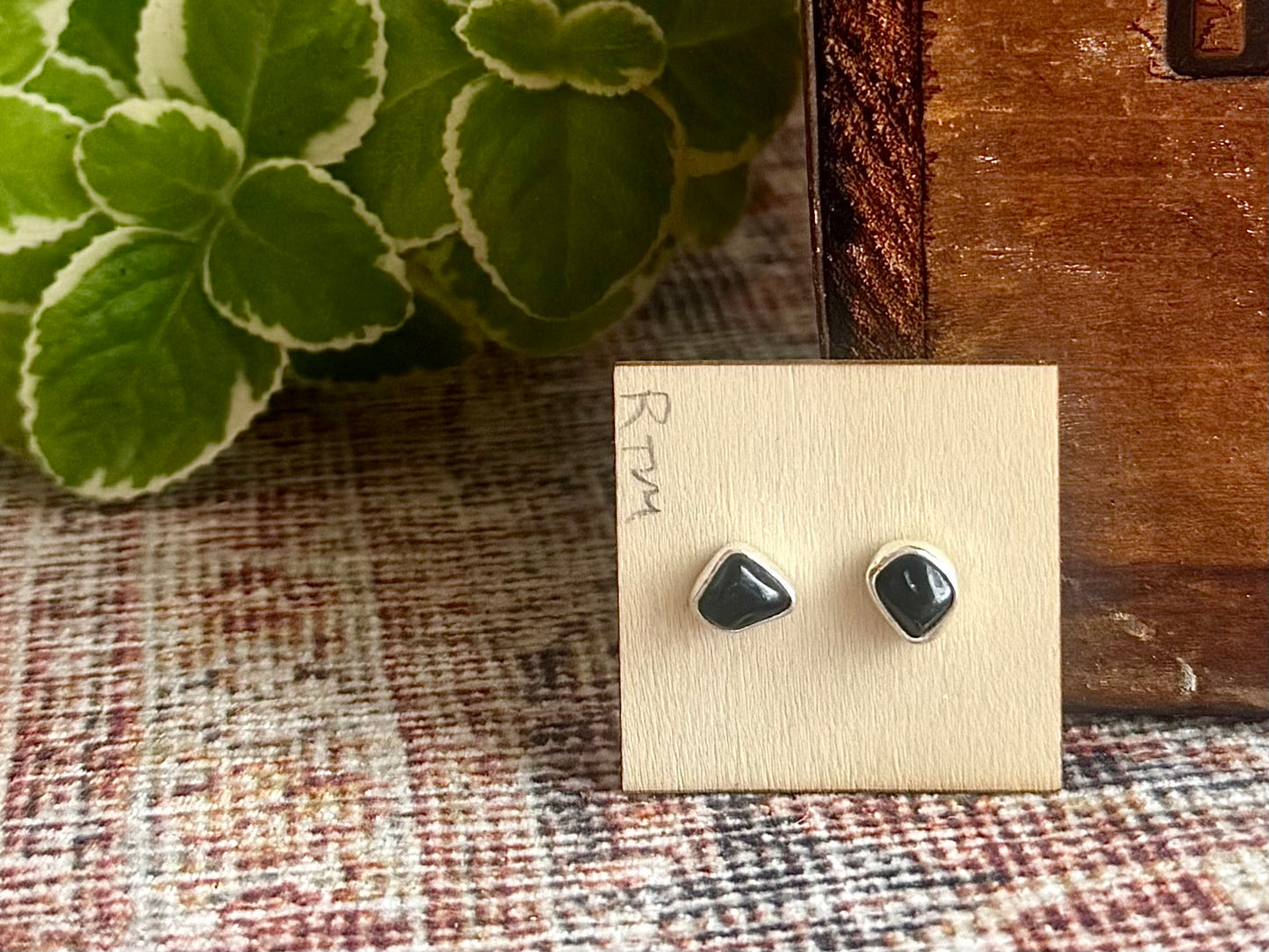 Obsidian and Silver Studs