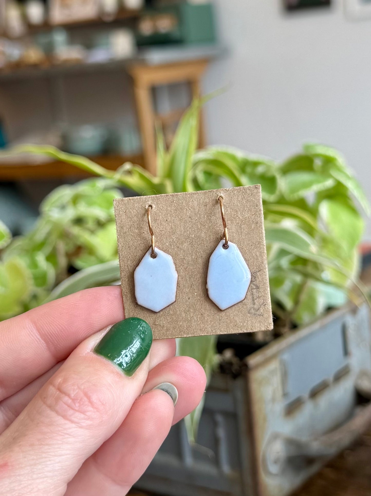 Enamel Earrings - Lilac