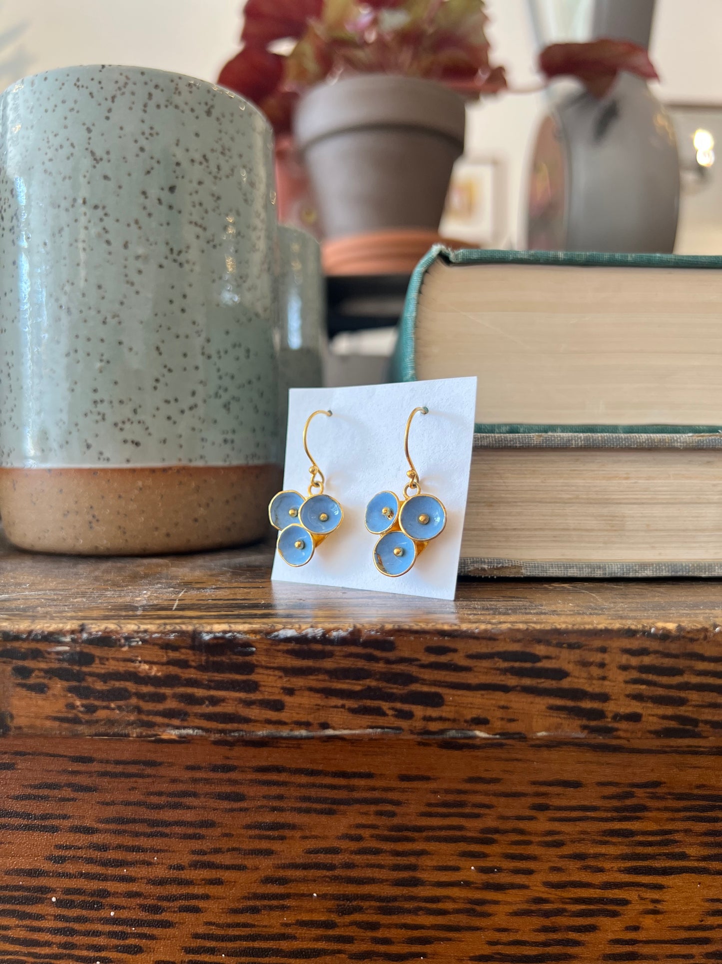 Triple Circle Earrings - Denim