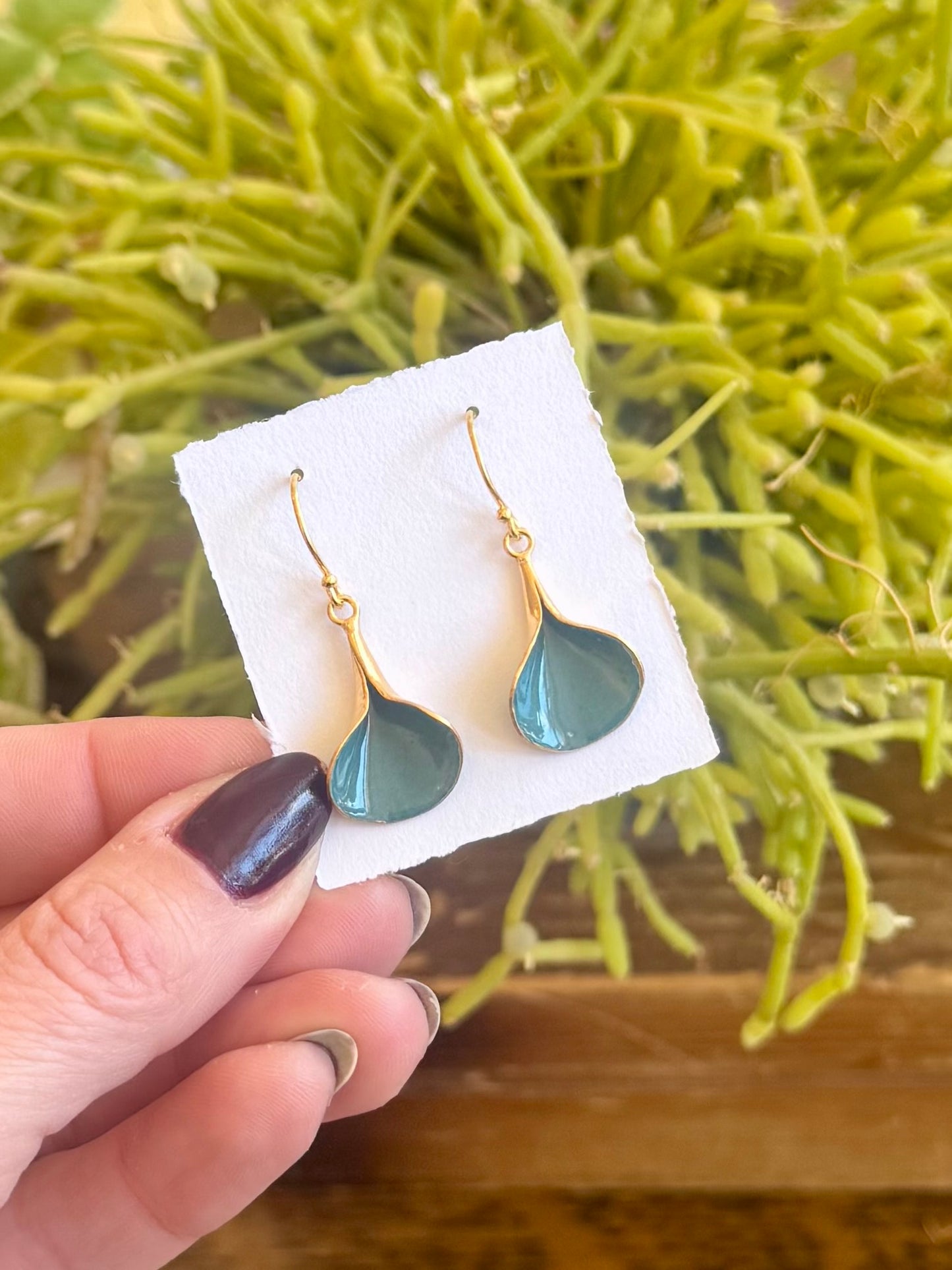Petal Earrings - Jade