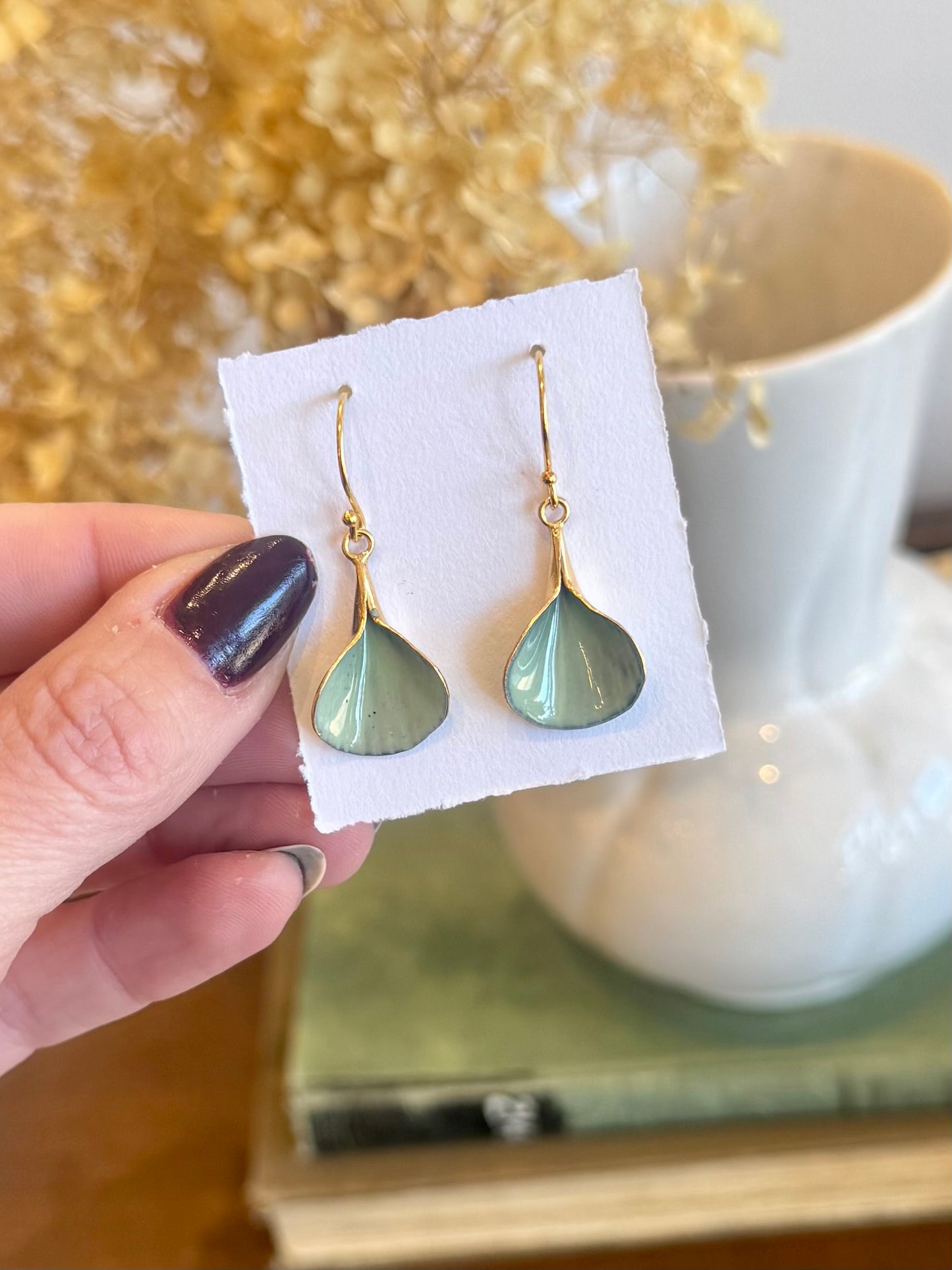 Petal Earrings - Spring Green