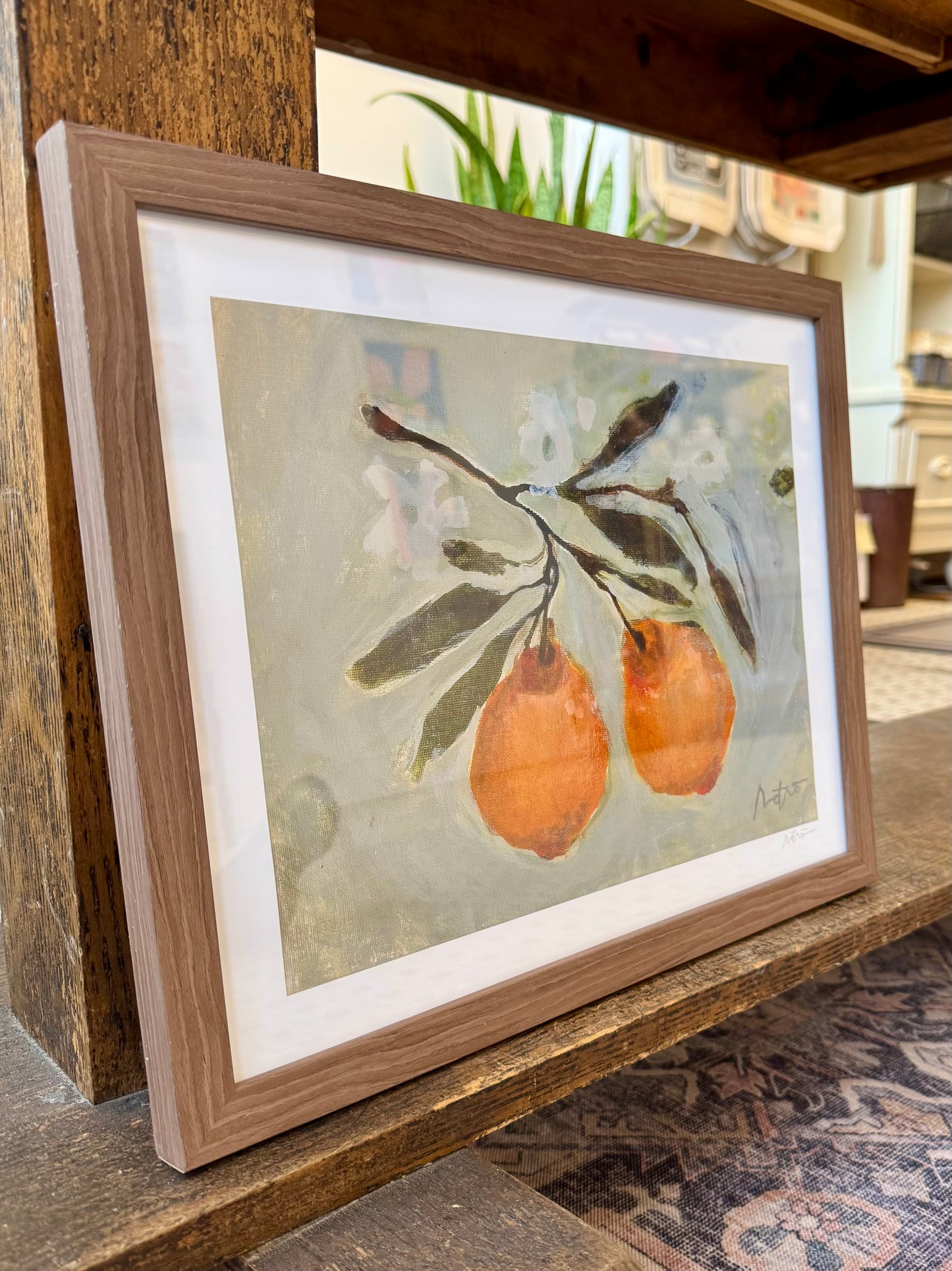 "Orange Branch" - Framed Print