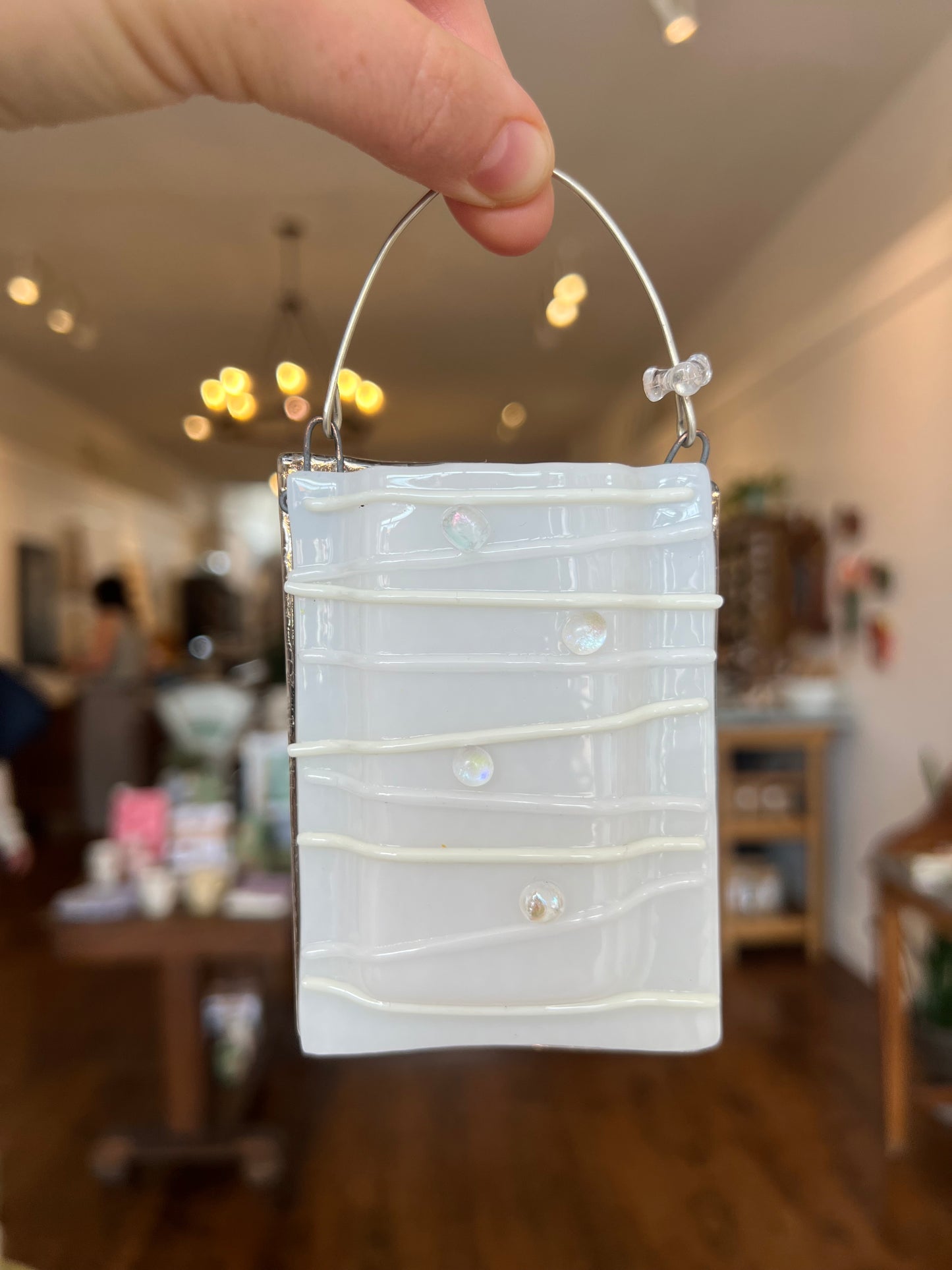 Fused Glass Bud Vase - White