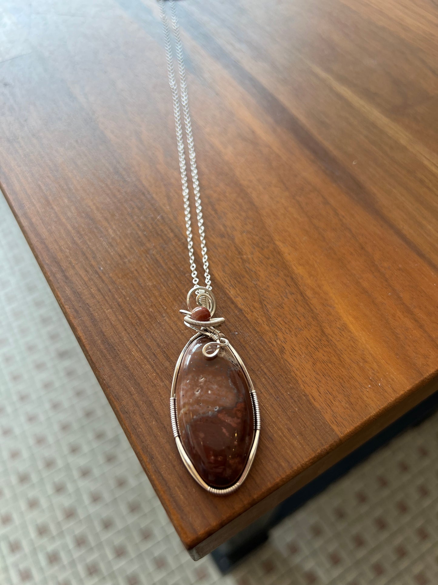 Rhyolite and Jasper Pendant Necklace