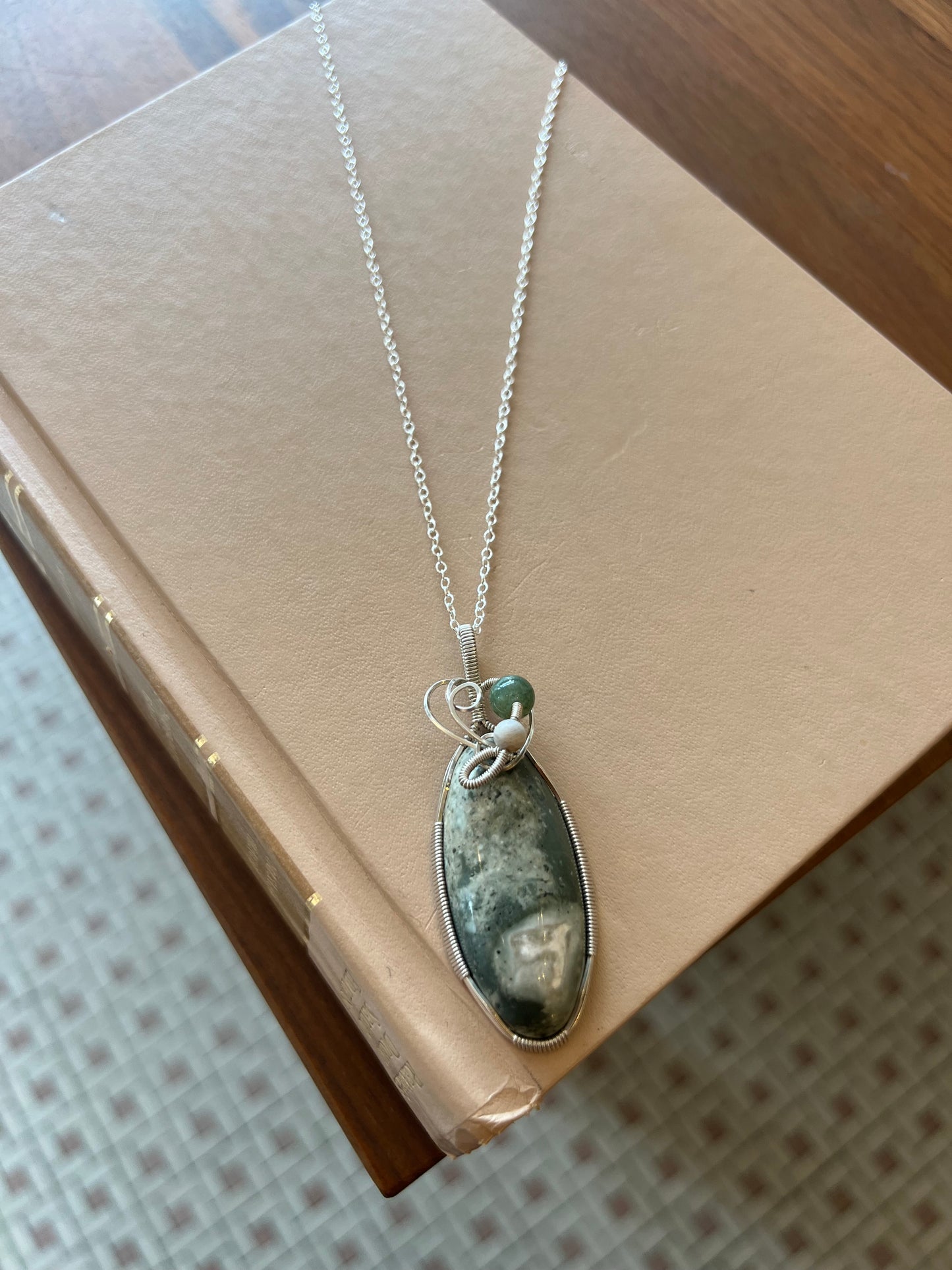 Rhyolite and Jasper Pendant Necklace
