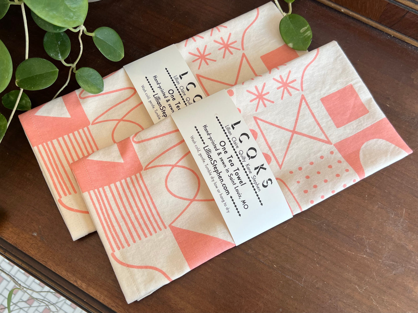 Symbols Tea Towel - Pink
