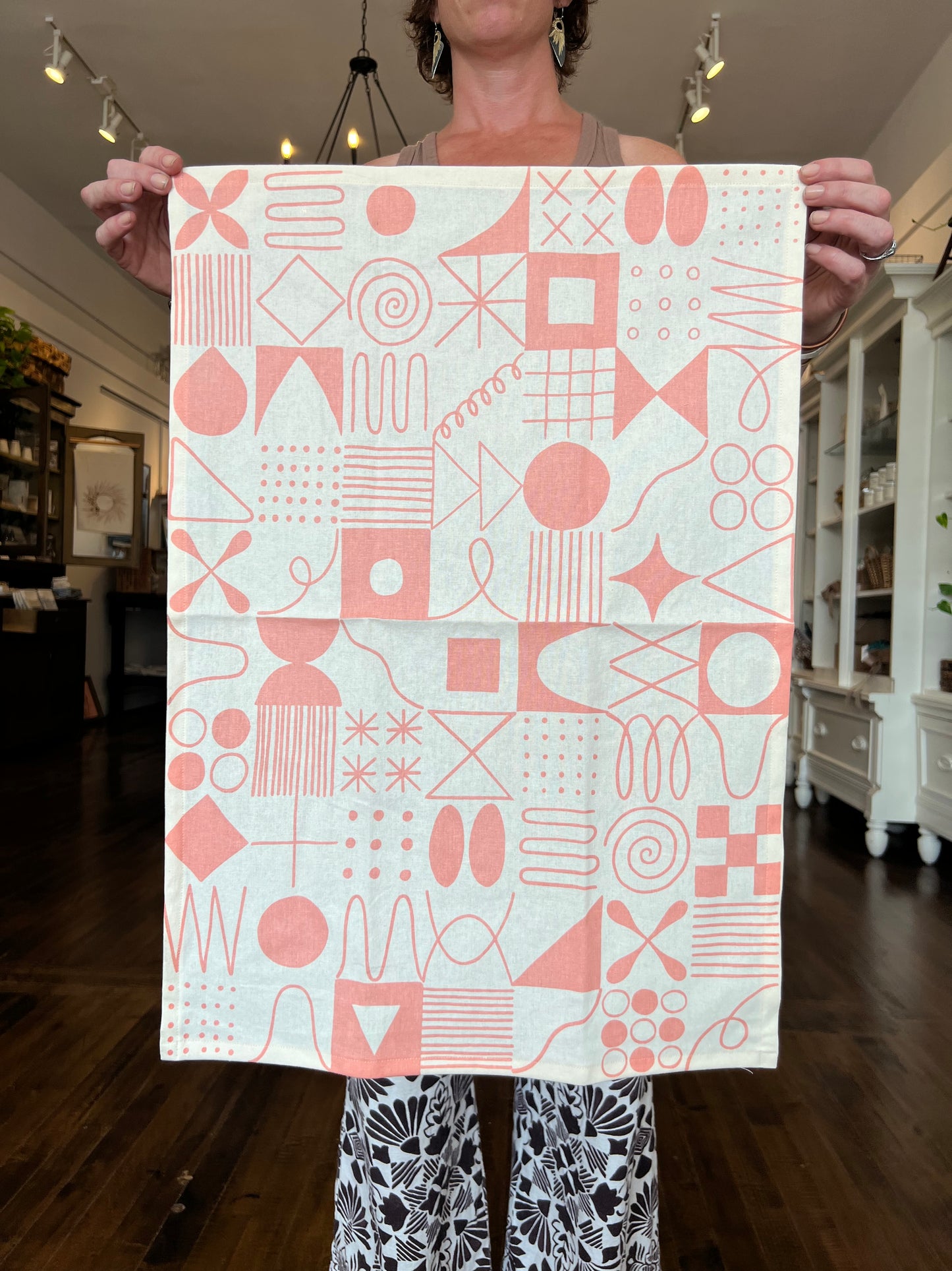 Symbols Tea Towel - Pink