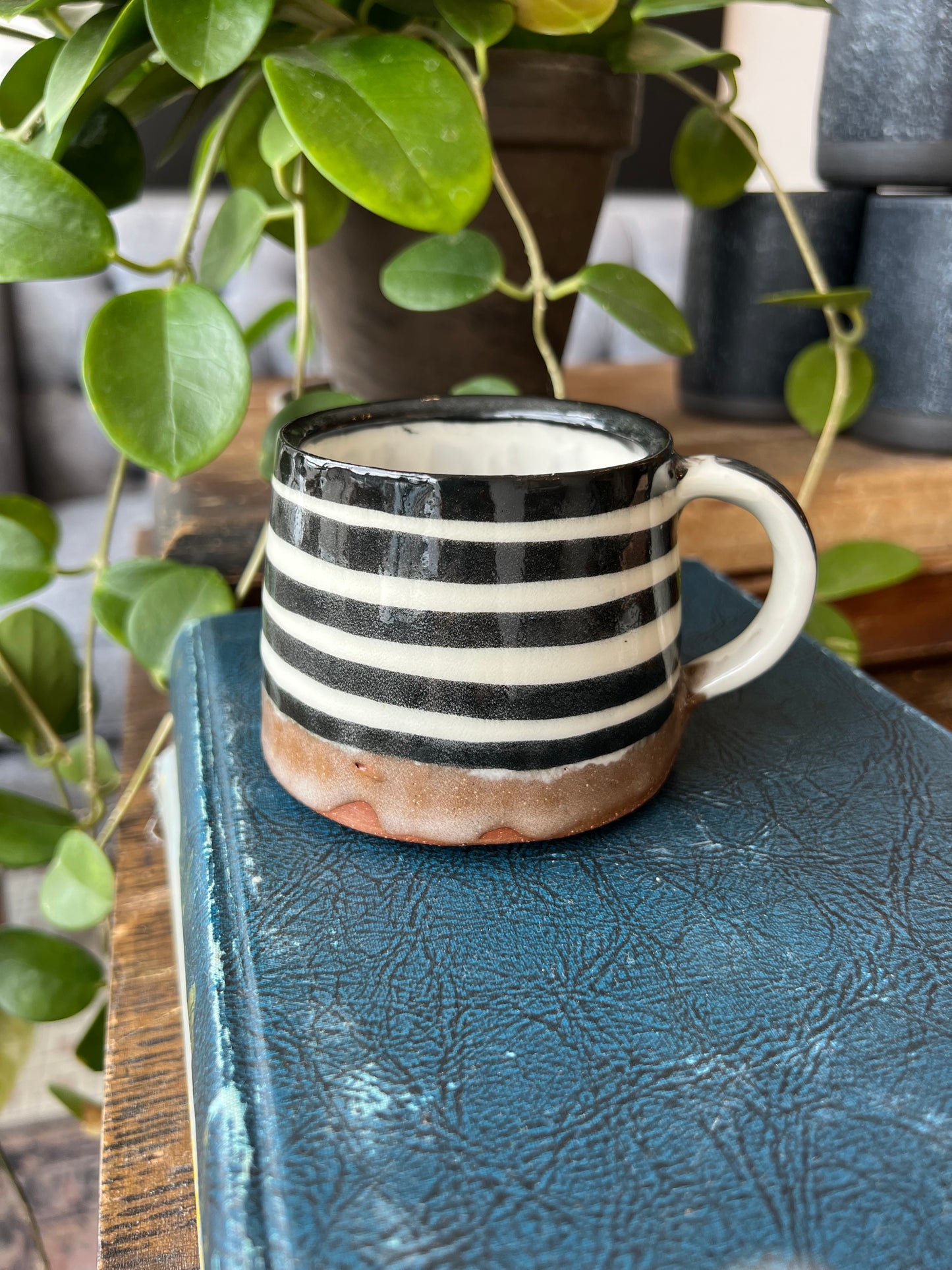Black and White Striped Mug