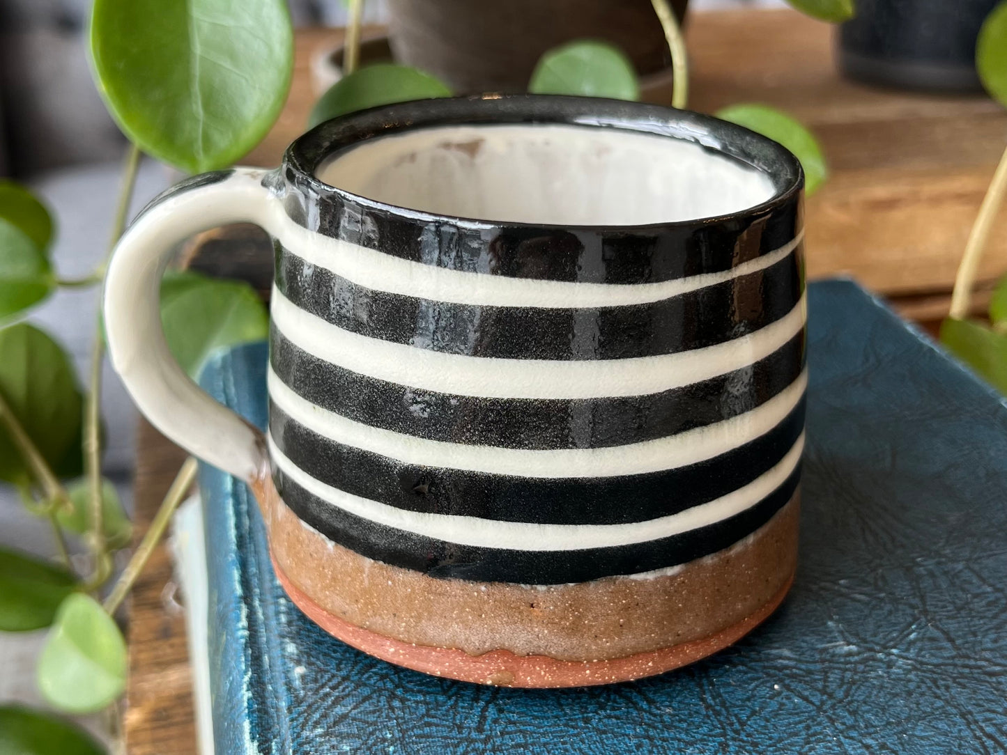 Black and White Striped Mug
