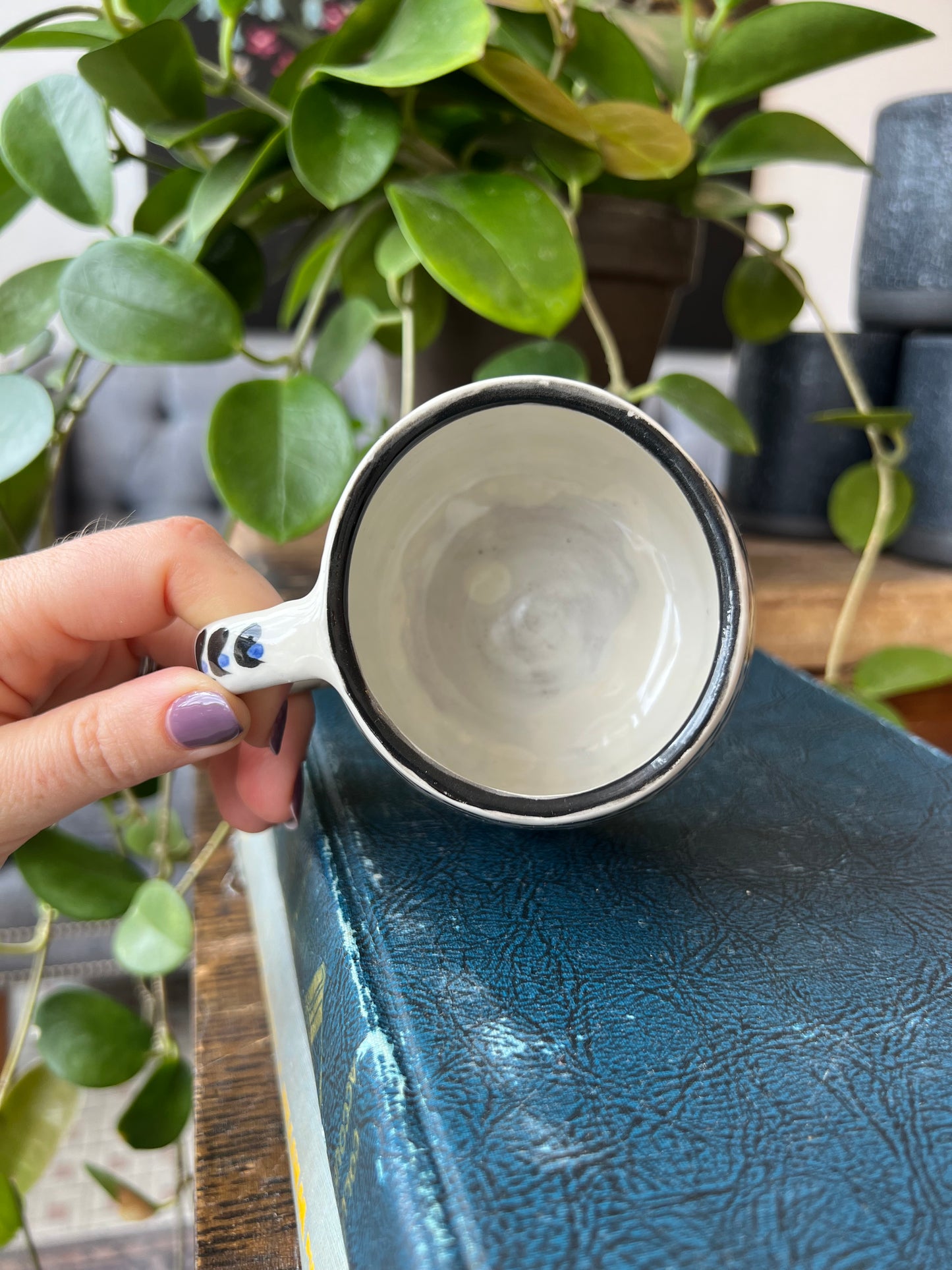 Blue and White Dot Mug