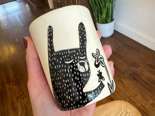Rabbit and Flower - Handleless Mug