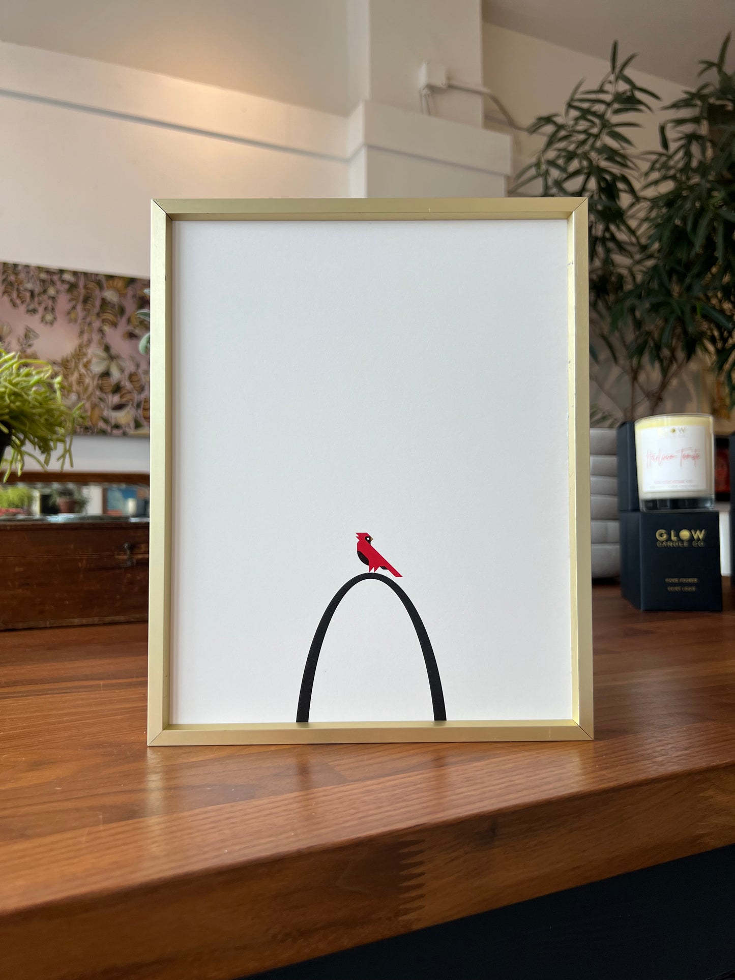 "Arch and Cardinal" - Framed Print