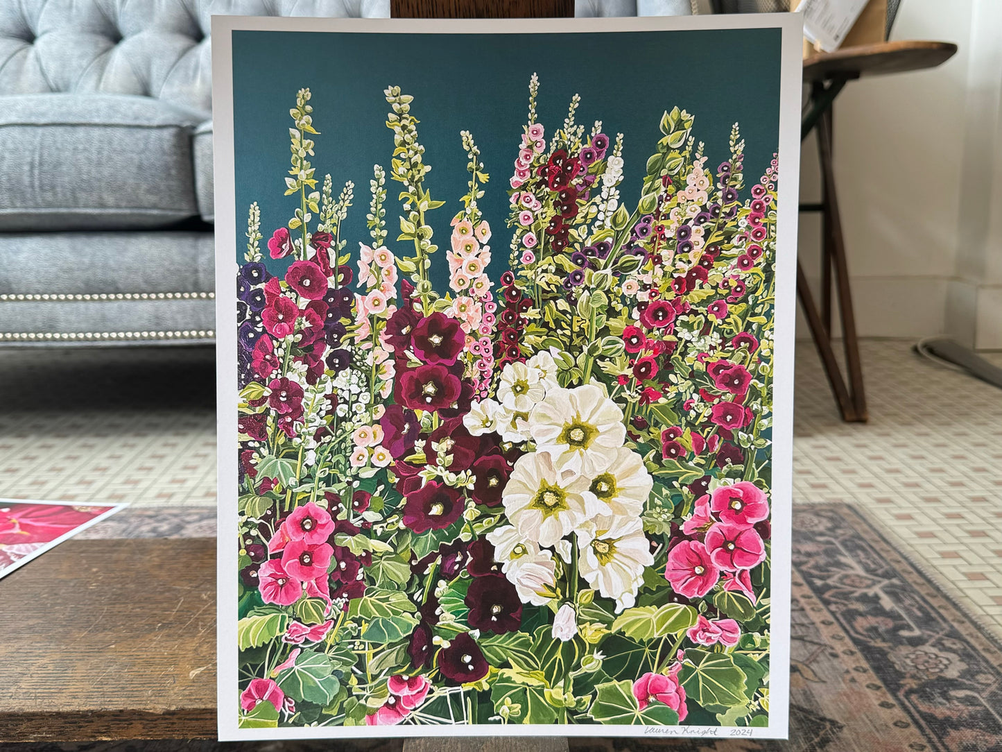 "Hollyhocks" - Print