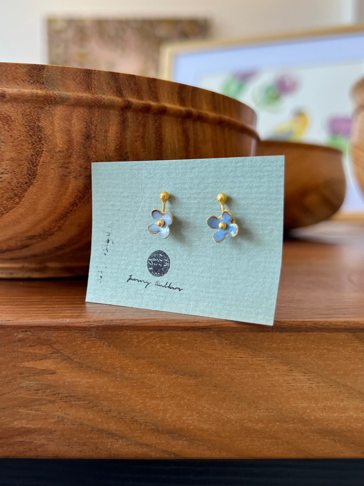 Rivet Stud Earrings - Powder Blue