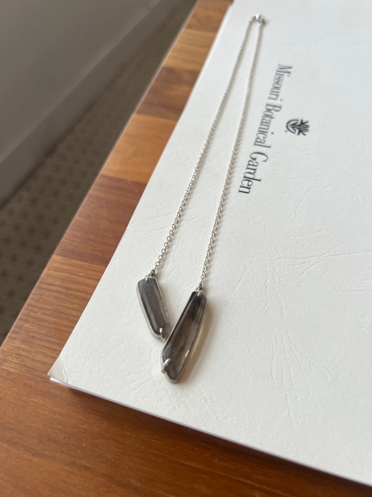 Smokey Quartz and Silver Necklace