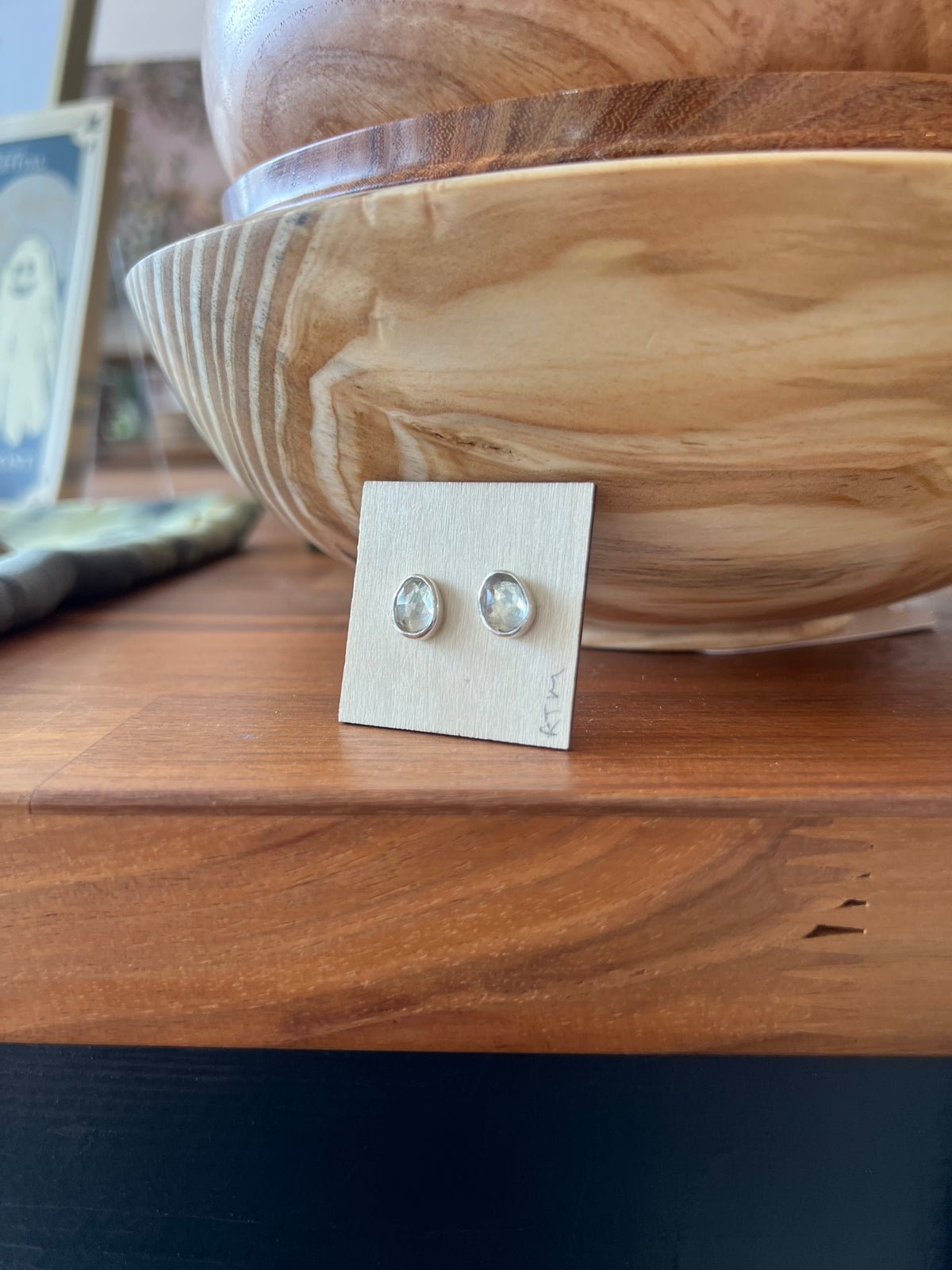 Rock Crystal and Silver Studs - Round