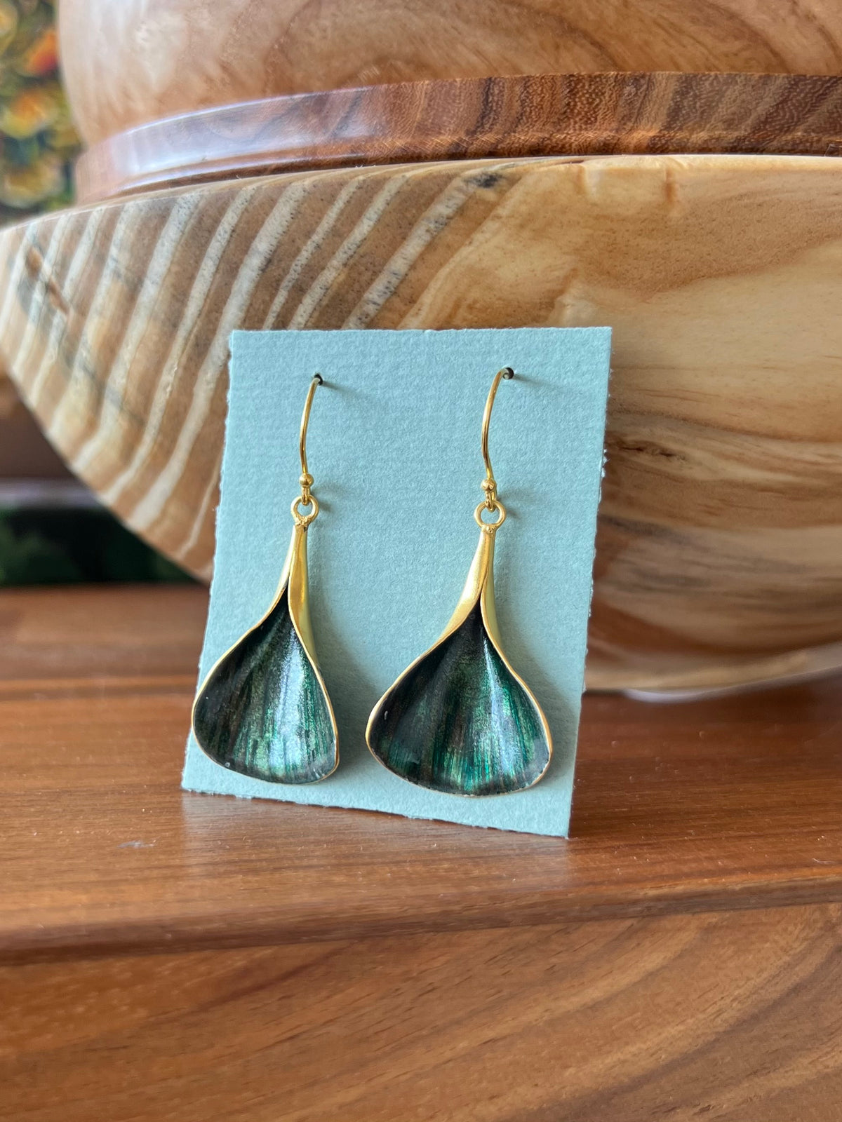 Petal Earrings - Medium Emerald