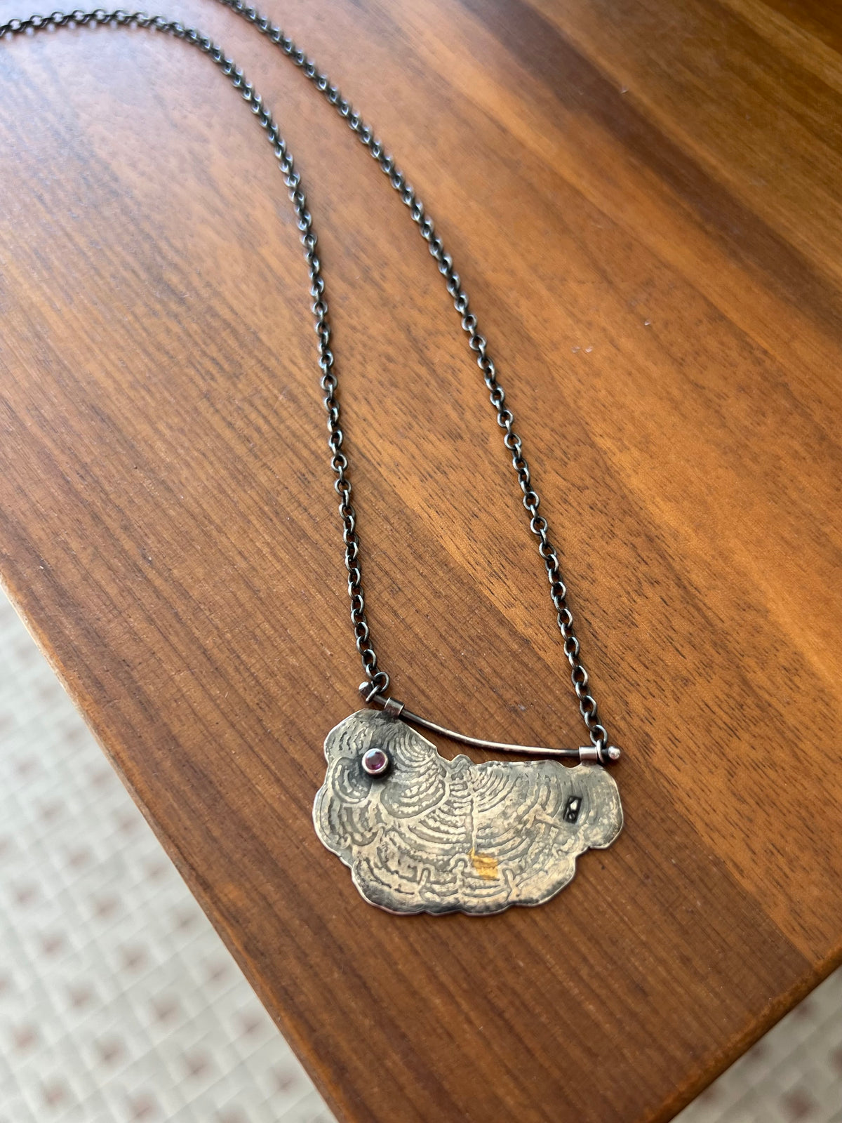 Tree Fungus Garnet Necklace