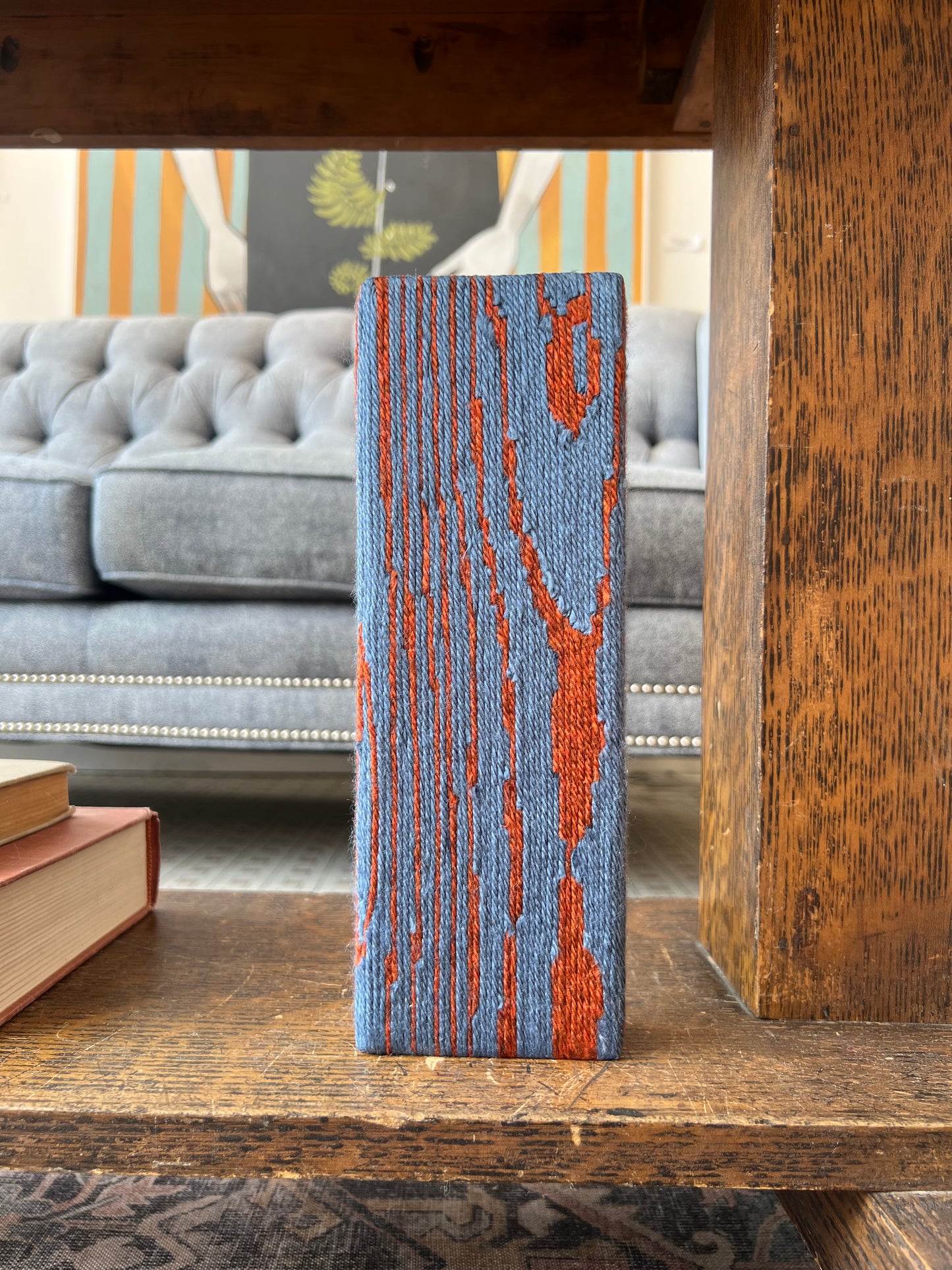 Block Print - Rust & Shiny Blue