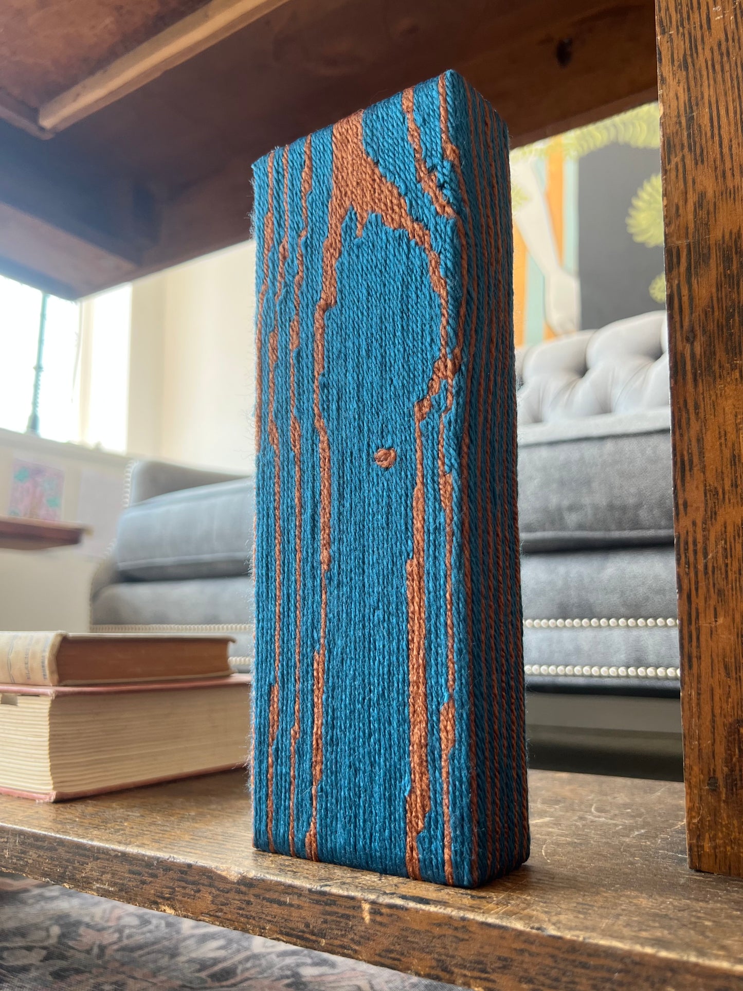 Block Print - Leather & Ocean