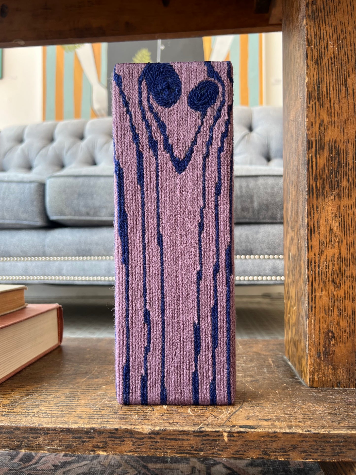 Block Print - Navy & Mauve