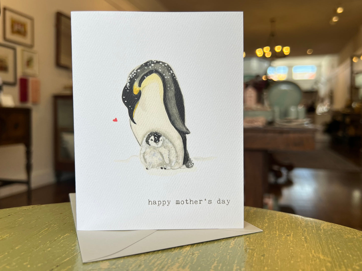 Penguin Mother and Chick Mother's Day Card