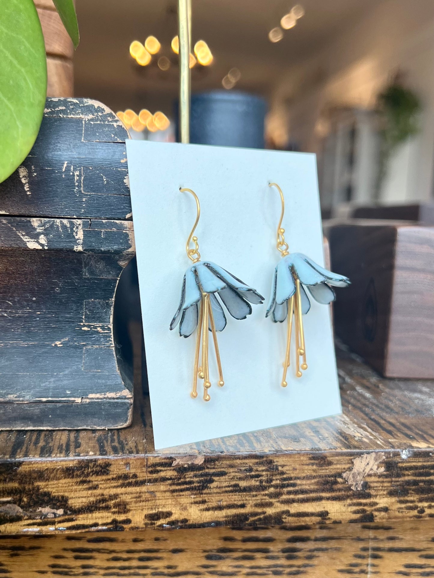 Chicory Drop Earrings - White
