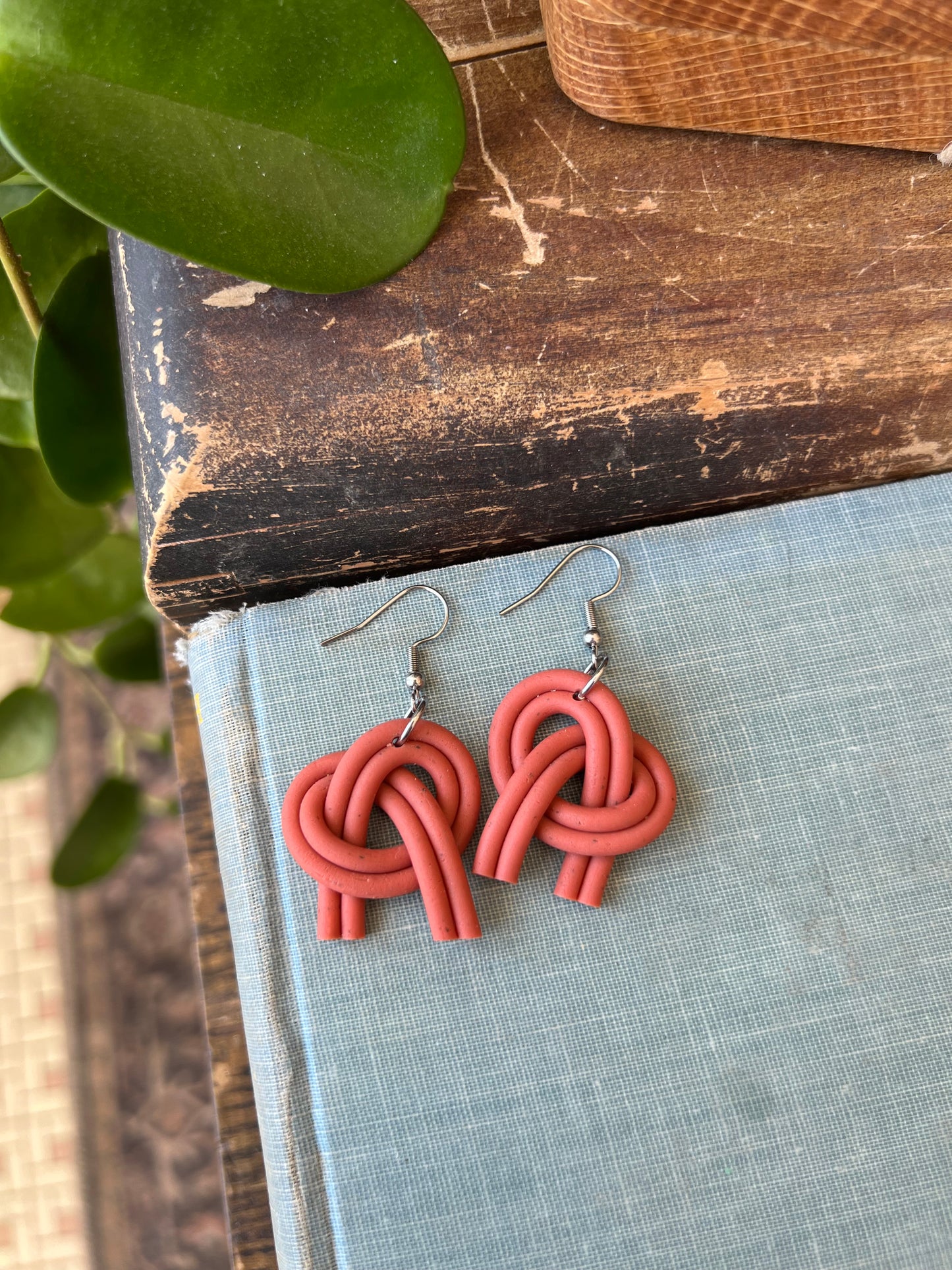 Knot Earrings - Rust