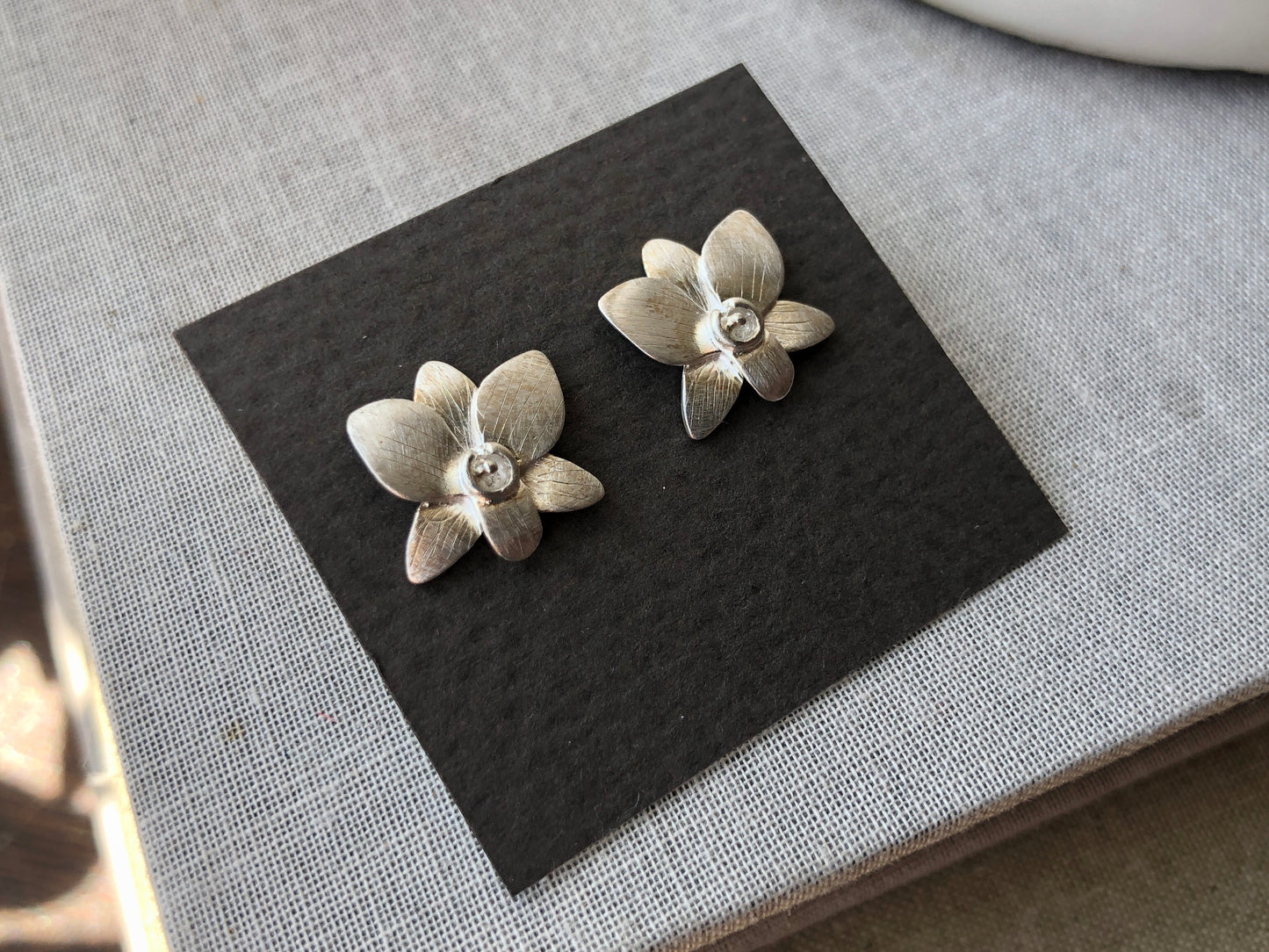 Orchid Post Earrings - Silver