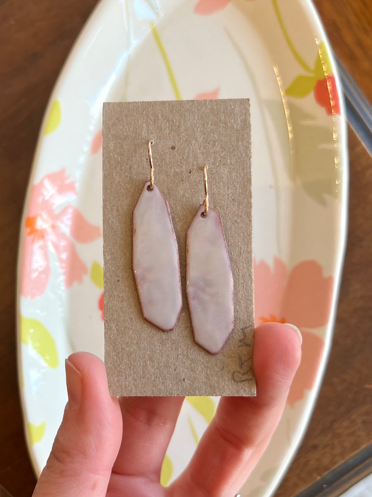 Enamel Earrings - Blush