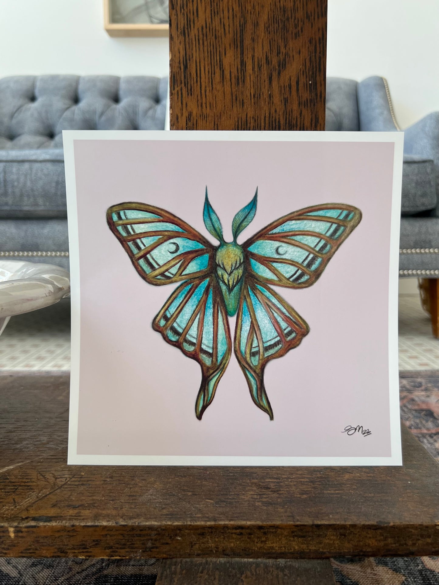 "Turquoise Moon Moth" - Print