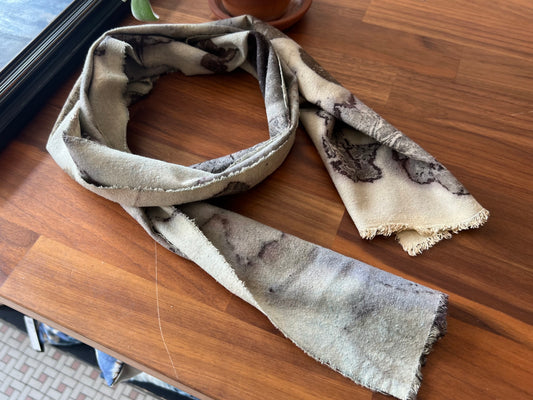 Silk Noil Scarf - Cream