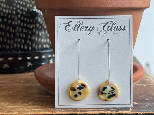 ISLA Dangle Earrings - Blushed Ivory and Black