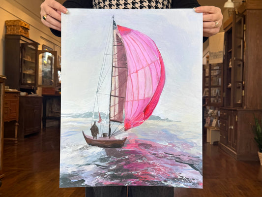 Pink Sailboat Print