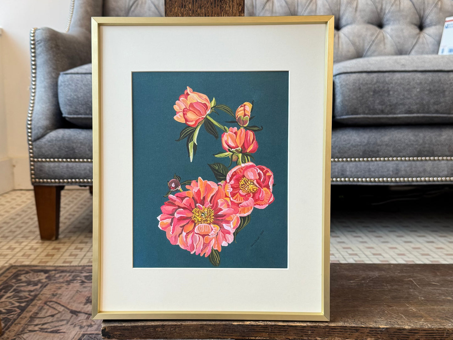 "Peonies" - Framed Print