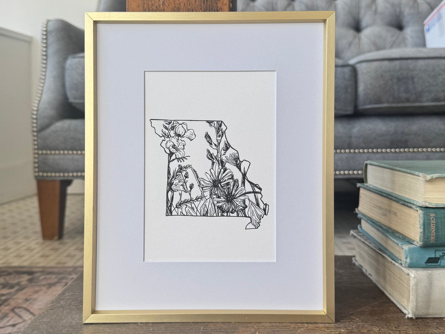 Missouri Floral Framed Print