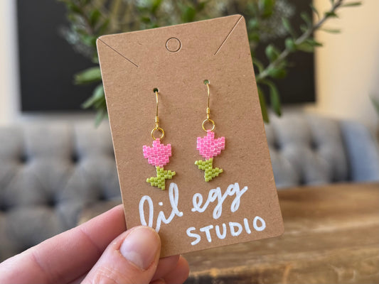 Beaded Tulip Earrings