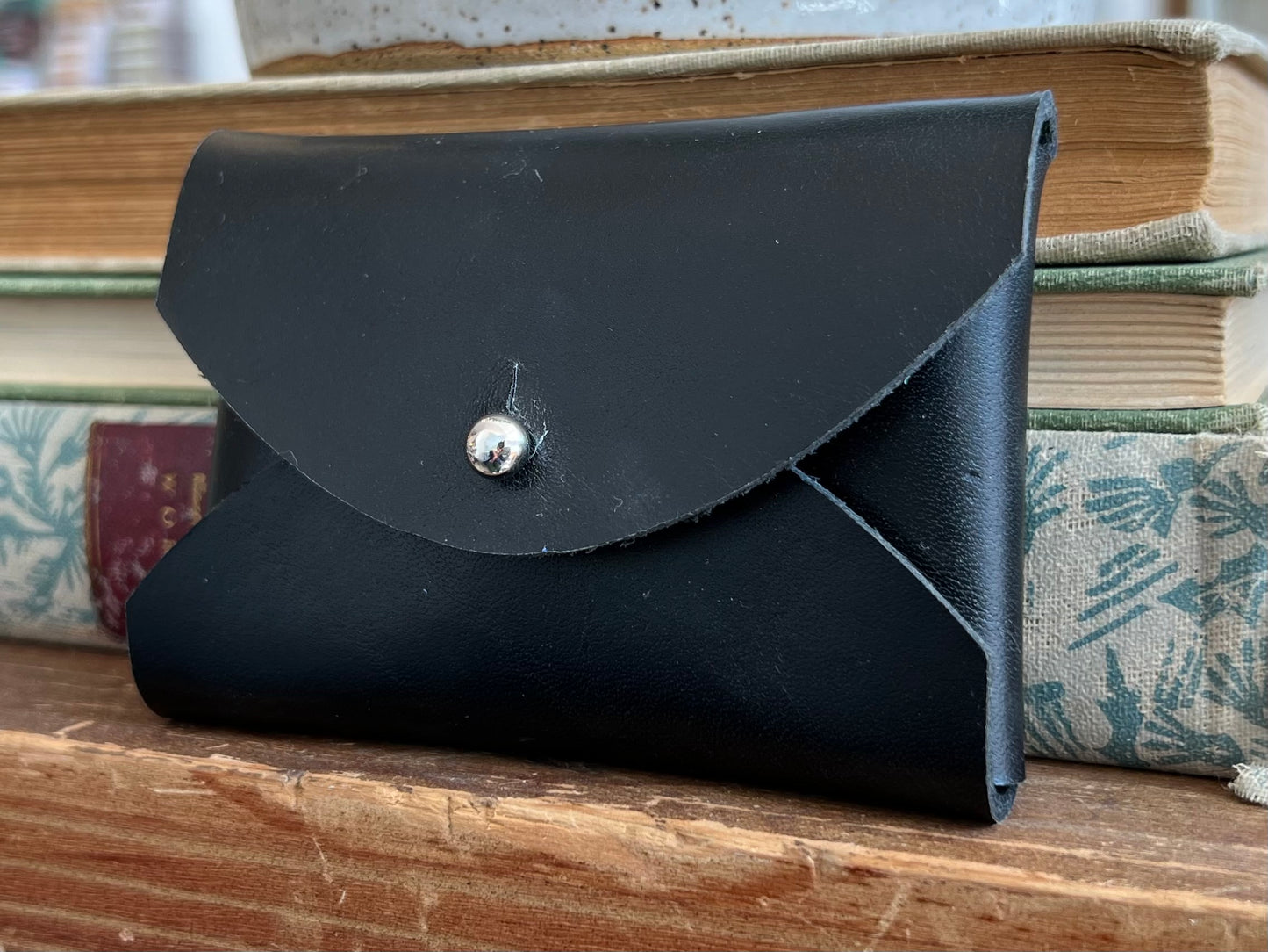 Leather Envelope Wallet - Black