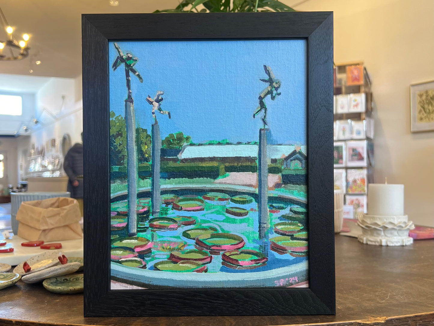 "Lily Pond with Statues" - Original Work