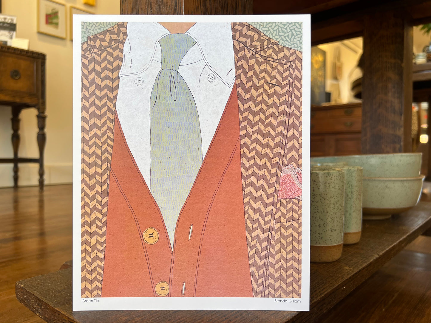 Green Tie Print