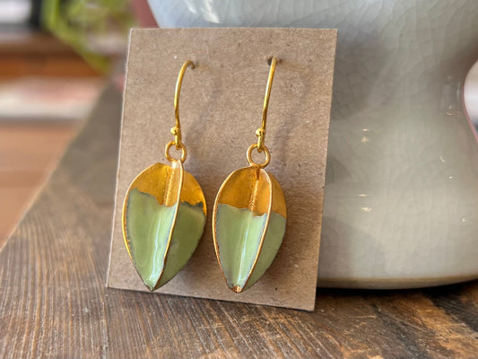 Architectural Pod Earrings - Spring Green