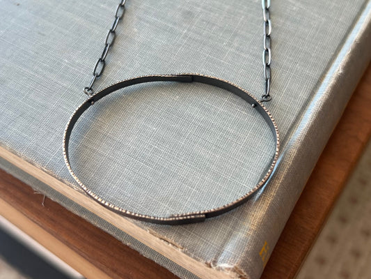 Large Textured Oval Necklace