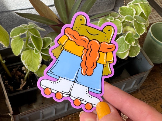 Skater Frog Sticker