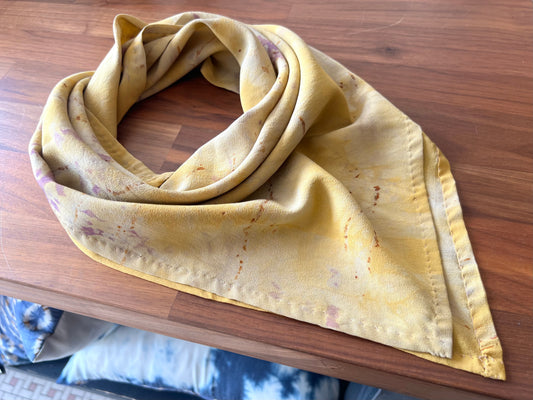 Silk Scarf - Yellow and Lilac
